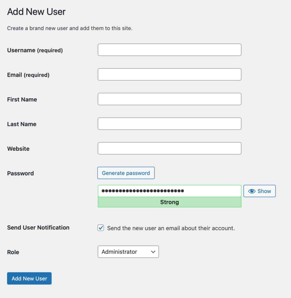 How To Add A New User In WordPress | New User Form | Cahaba Digital
